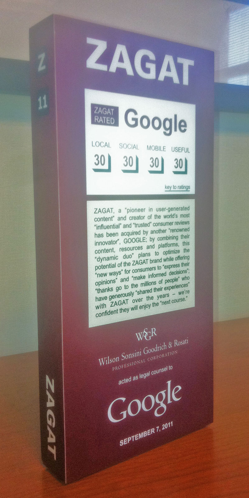 Google Acquisition of Zagat - (2011)