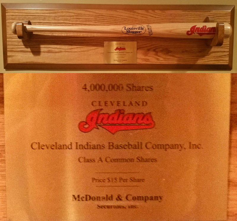 Cleveland Indians IPO - Louisville Slugger Baseball Bat