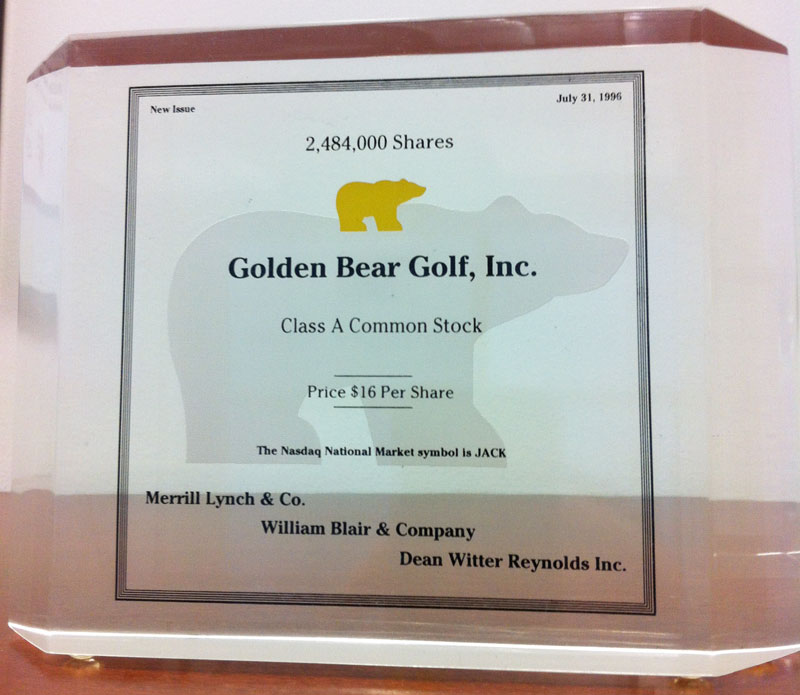 Golden Bear Golf IPO (1996)