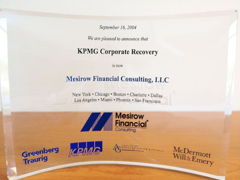 KPMG Corporate Recovery Reorg - (2004)