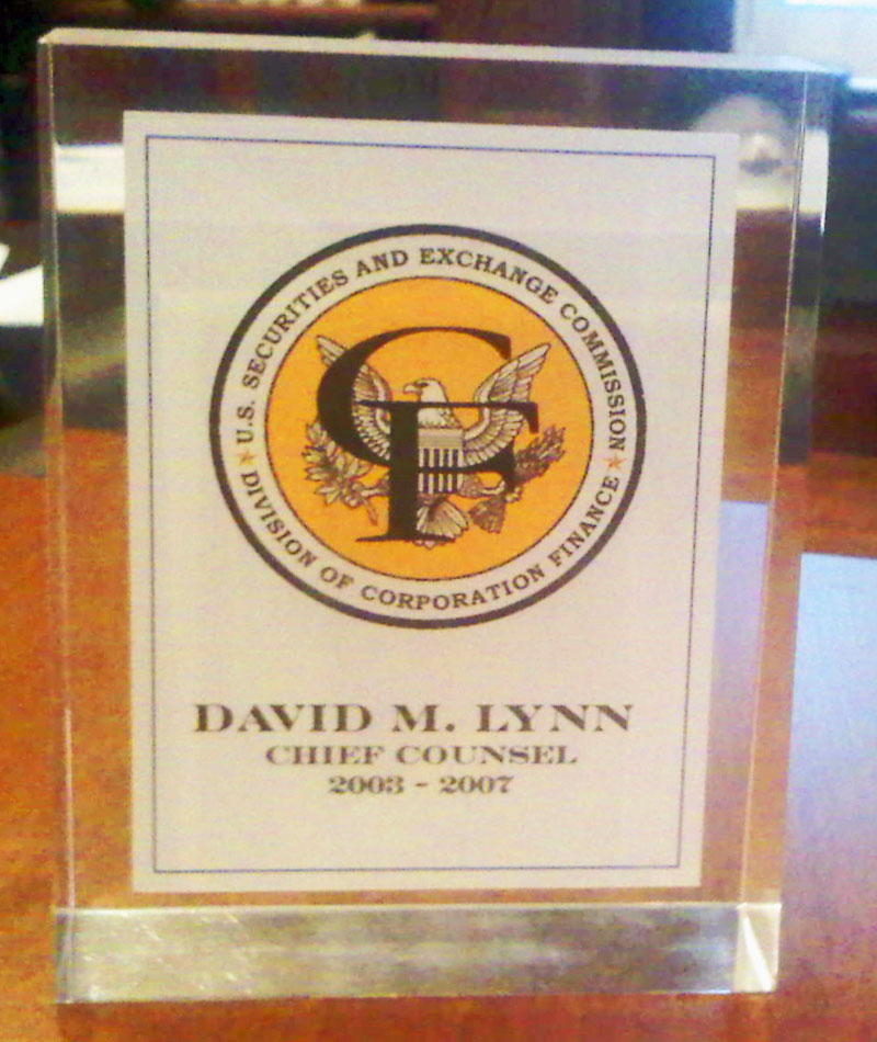 David Lynn, SEC's Corp Fin Chief Counsel (2007)