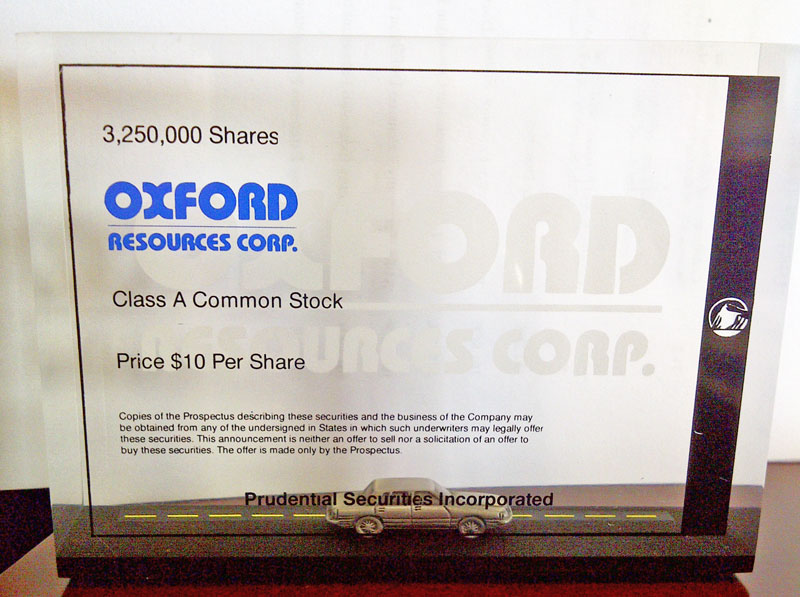 Oxford Resources Equity Offering